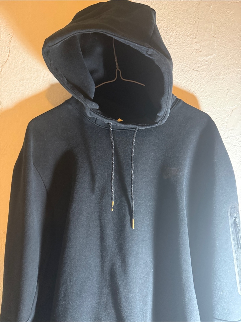 Nike Black Pullover Hoodie with Sleeve Zip Pocket - Picture 10 of 12